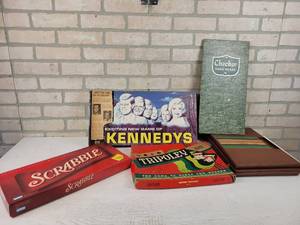 lot 592 image: 1962 The Game of Kennedys, Scrabble, Tripoley and More - NO SHIPPING