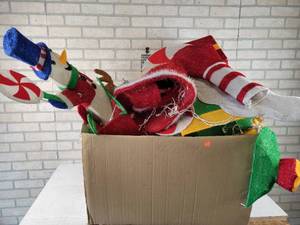 lot 653 image: Home Accents Tinsel Train Christmas Decoration and More - NO SHIPPING