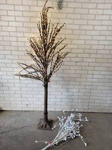 lot 655 image: Lighted 6 Faux Bark Twig Tree and More - NO SHIPPING