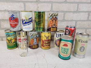 lot 817 image: Vintage Beer Can Collection - Schells, Budweiser, Point, Okeefe and More