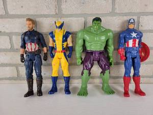 lot 743 image: (4) 12 MARVEL Superhero Action Figures