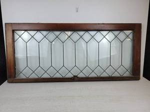 lot 962 image: Large Leaded Glass Window - NO SHIPPING