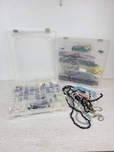 lot 977 image: Pair of ArtBin Organizers with Natural Stone, Seed, and Glass Beads