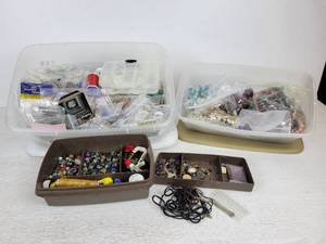 lot 979 image: Large lot of Beads - Glass, Swarovski Crystal, Natural Stone, Seed, Lampwork, Various Findings, and More