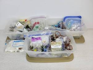 lot 980 image: Lot of Beads - Glass, Swarovski Crystal, Natural Stone, Seed, Lampwork, Various Findings, and More