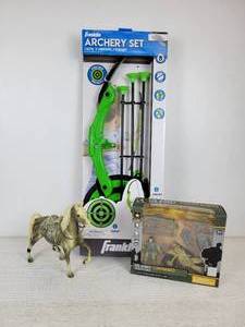 lot 983 image: Lot of Toys - (2) New in Box and (1) Vintage Breyer Horse with SaddleB295