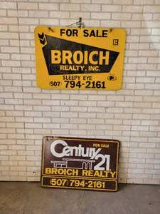 lot 776 image: (2) Vintage Steel Double Sided Realtor Signs - Approx. 36 x 24 Each - NO SHIPPING