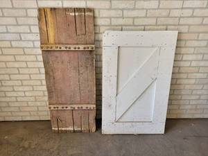 lot 777 image: (2) Vintage Barn Doors - 50 x 19 and 42 x 26.5 - NO SHIPPING