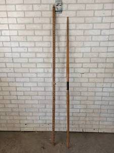 lot 994 image: Vintage Recurve Bow and Wood Surveyors Stick - NO SHIPPING