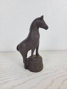 lot 1027 image: Antique Cast Iron Still Horse on a Drum Coin Bank