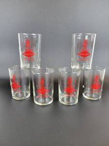 lot 1053 image: (6) Vintage Grain Belt 8oz Beer Glasses - New Old Stock
