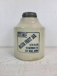 lot 1055 image: Antique Mason Fruit Jar - Stone Union Stoneware Co., Red Wing, Minn