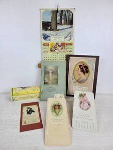 lot 1064 image: Antique Calendars including 1948 Albrects Fairway Foods and 1935 Fenske & Dittbenner Farm Implements and Twine of Morgan, MN, and More