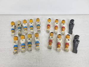 lot 1075 image: Lot of (17) Foosball Table Men - Blue, Red, and Gray Plastic