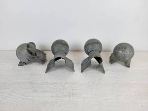 lot 1080 image: Architectural Salvage Set of (4) Vintage Klauer Galvanized Roof Ridge Finials