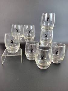 lot 1100 image: Lot of (8) Vintage Playboy Cocktail Glasses