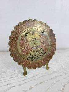 lot 1108 image: Vintage Perpetual Brass Calendar - 1965 to 1992