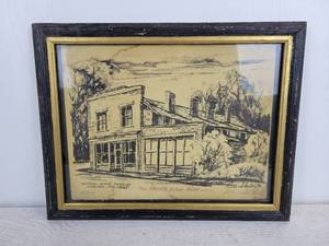 lot 1110 image: Framed General Store Museum - Carver, MN 1895 - Artists Print 46240 by Robb Shields