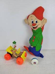 lot 1117 image: Vintage Toys Dopey Pillow, Fisher-Price Jalopy, and Yo-Yo