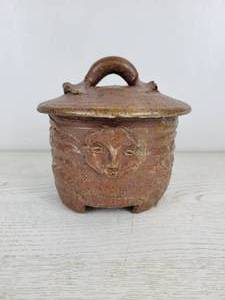 lot 1148 image: Hand Thrown Footed Covered Pot