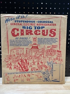 60 Piece GE Big Top Circus Cardboard Put-it-together from 1950 woriginal envelope