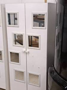 lot 11 image: 2-door 8-mirror 4-shelf Storage Cabinet