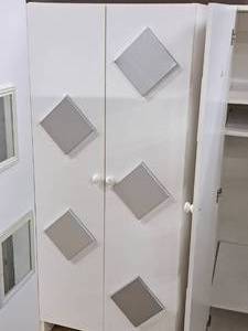 lot 14 image: 2-door 5-mirror 4-shelf Storage Cabinet