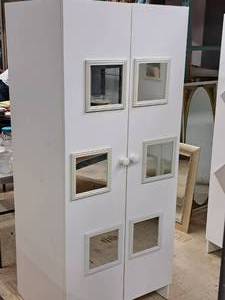 lot 15 image: 2-door 6-mirror 4-shelf Storage Cabinet