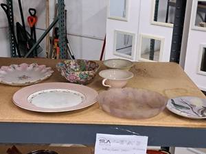lot 56 image: Lot of (7) Decorative Plates, Bowls, Serving Bowls