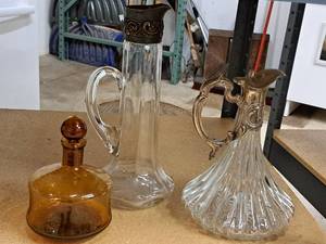 lot 65 image: Lot of (3) Glass Decorative Decanters