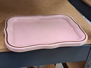 lot 70 image: Lot of (4) Tin Decorative Serving Trays
