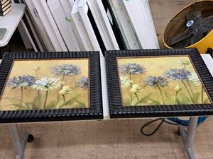 lot 127 image: Lot of (2) Wall Art - Flower , Ornate Frame