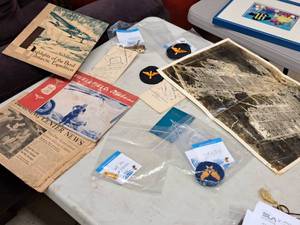 lot 143 image: Lot of  Vintage Assorted Air Force Memorabilia - Pins, Newspaper, Note Books, Various Documents