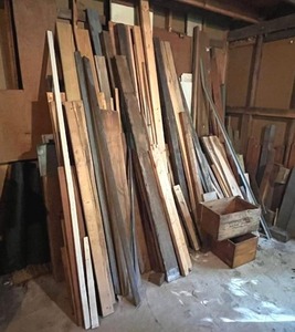 lot 60 image: Huge Lumber Lot with National Manufacturing Company Wooden Crate and Ping Pong Table (with Paddles)
