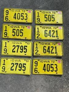 lot 80 image: Vintage Iowa License Plates