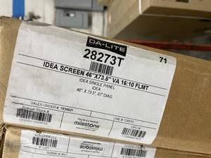 lot 5 image: Da-Lite 28273T 87 Widescreen Projection Screen AND Magnetic Dry Erase IDEA Board - $900 on Amazon - New in Box
