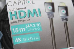 lot 36 image: Lot of 2 - NEW - 15 Meter (50) 4K High Speed HDMI Cables with Ethernet