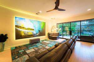 lot 10 image: Screen Innovations SI Zero Edge Pro 106 (52x92) Widescreen HDTV 4K  8K Home Theater Projection  Projector Screen - $3,000 Online