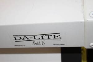 lot 38 image: Da-Lite Model C Wall or Ceiling Mountable Manual Video Projector  Projection Screen - 8 Wide