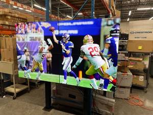 lot 102 image: HUGE NEC Videowall  Video Wall with Four (4) 55 LED Ultra Narrow Bezel Displays  Monitors & Chief Fusion LBM2x2U Stand