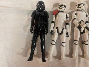 lot 99 image: Star Wars Action Figures - 3 Storm Troopers and Kylo Ren (all approximately 12 tall)