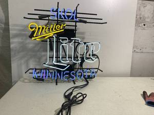 lot 5 image: Skol Miller Lite Neon Sign