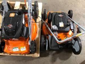 Lot of 2 YARDMAX 21 in. 170cc 3-in-1 Gas Walk Behind Push Lawn Mower with High Rear Wheels Customer Returns See Pictures