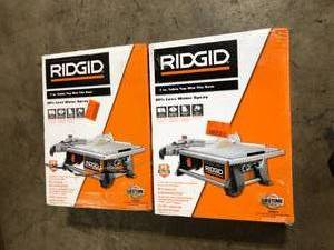 Lot of 2 RIDGID 6.5 Amp 7 in. Blade Corded Table Top Wet Tile Saw Customer Returns See Pictures