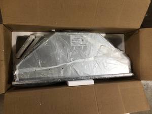 36 in. 900 CFM Ducted Insert with Light and Remote Control Range Hood in Stainless Steel and White Glass Customer Returns See Pictures