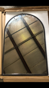 Home Decorators Collection Medium Arched Dark Bronze Antiqued Classic Accent Mirror (35 in. H x 24 in. W)  Customer Returns See Pictures