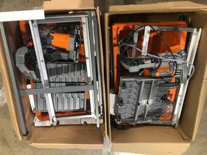 Lot of 2 RIDGID 9 Amp 7 in. Blade Corded Wet Tile Saw with Stand  Customer Returns See Pictures