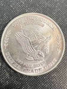 1 TROY OZ .999 FINE SILVER TRADE UNIT ROUND