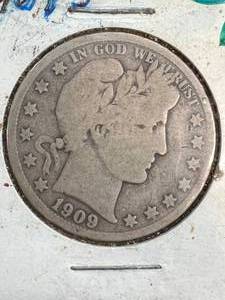 1909-S US BARBER HALF DOLLAR