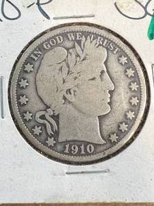 1910 US BARBER HALF DOLLAR